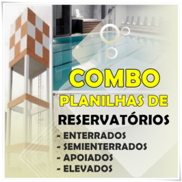 COMBO PLANILHAS AVANÇADAS DE DIMENSIONAMENTO DE RESERVATÓRIOS E PISCINAS