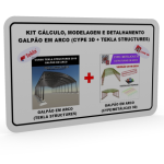 KIT CÁLCULO, MODELAGEM E DETALHAMENTO GALPÃO EM ARCO (CYPE 3D + TEKLA STRUCTURES)